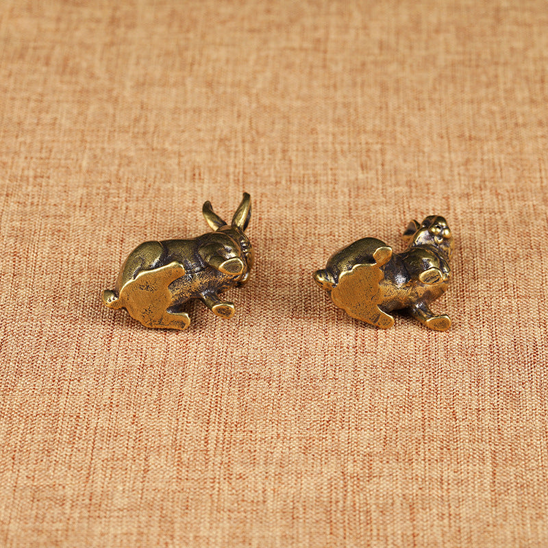 Brass Zodiac Bunny Tea Pet