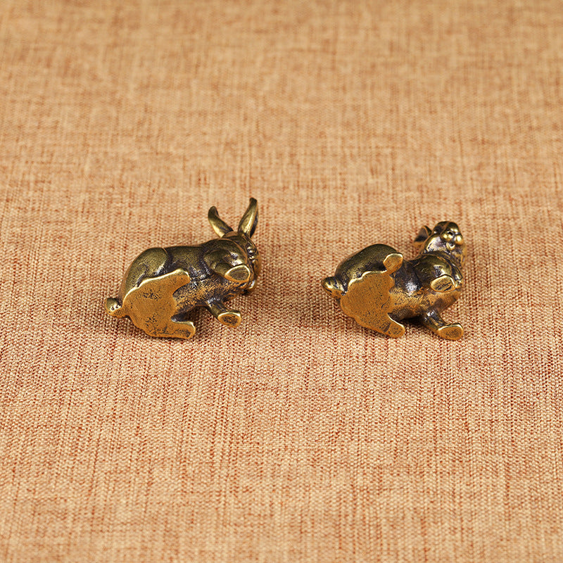 Brass Zodiac Bunny Tea Pet