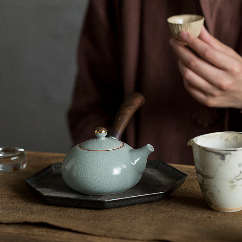 Side Handle Ceramic Teapot