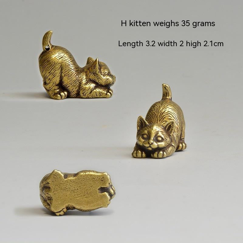 Brass Mini Kitten Tea Pets