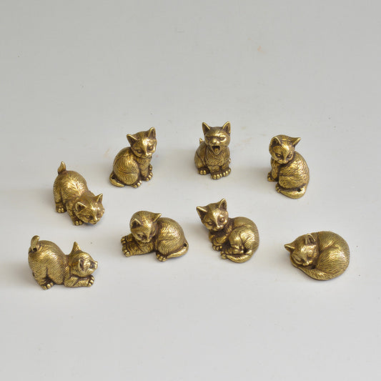 Brass Mini Kitten Tea Pets