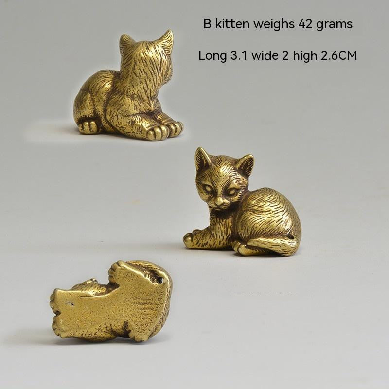 Brass Mini Kitten Tea Pets