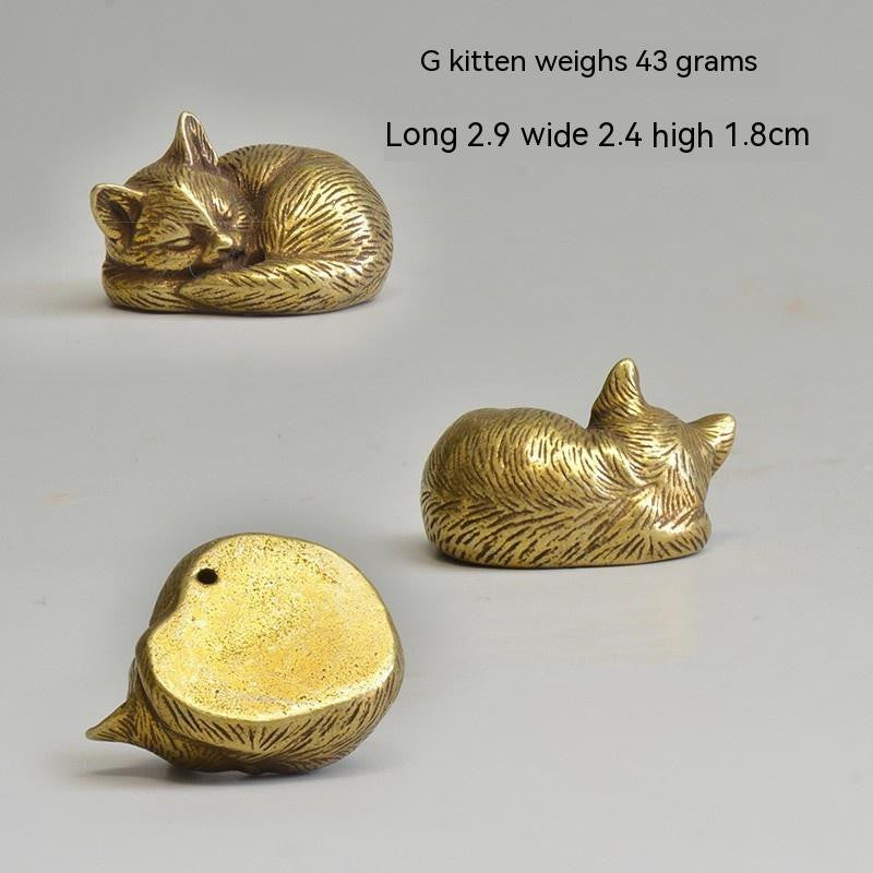 Brass Mini Kitten Tea Pets