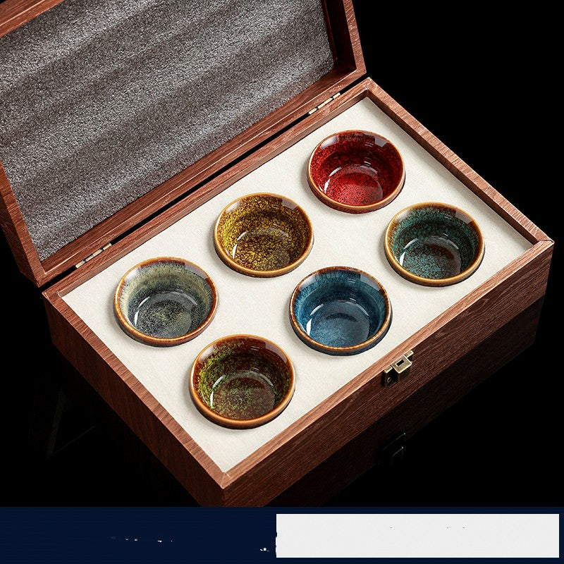 Ceramic Small Tea Bowl/Tasting Cups Tealight Gift Box Set