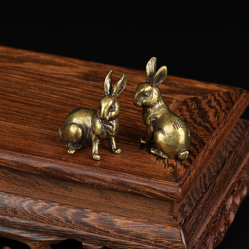 Brass Zodiac Bunny Tea Pet