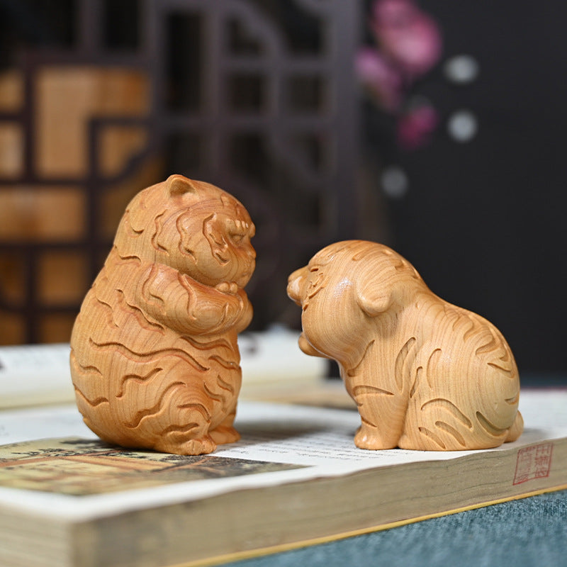 Wood Carving Impatient Tiger Tea Pet