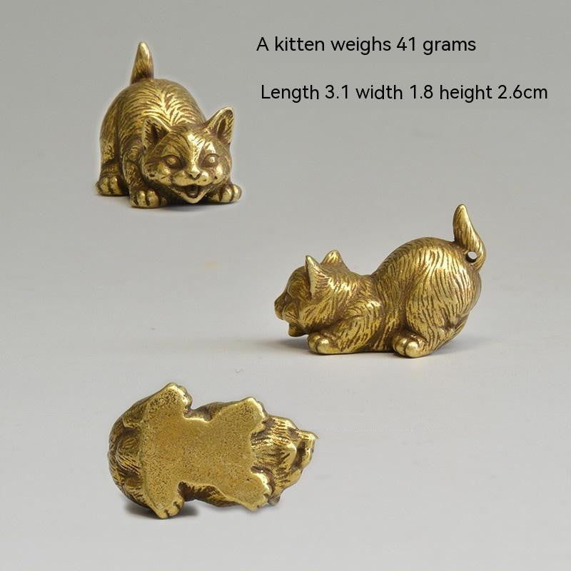 Brass Mini Kitten Tea Pets