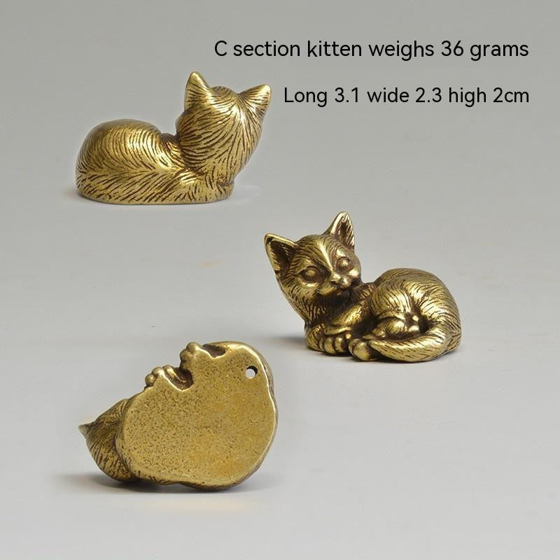 Brass Mini Kitten Tea Pets