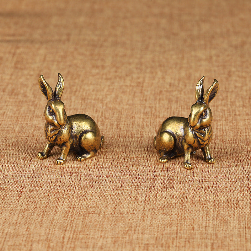 Brass Zodiac Bunny Tea Pet