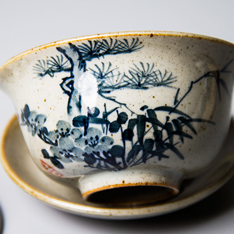 Hand-Painted Blue And White Gaiwan